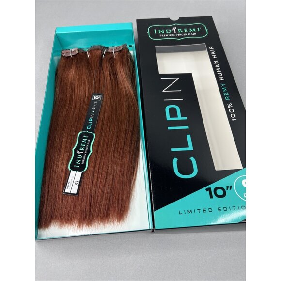 Bobbi Boss Other - Indi Remi 9 Pc 10” Clip-in #33 Auburn Straight Human Virgin Hair Bobbi Boss
